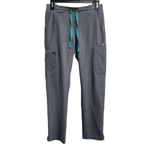 Figs Yola Gray  scrub pants Green Ties